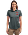 Toronto Blue Jays City Connect Cutter & Buck Prospect Eco Textured Stretch Recycled Womens Short Sleeve Polo Elemental Grey Front