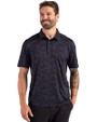 Cutter & Buck Coastline Epic Comfort Recycled Mens Camo Print Polo Navy Blue Front