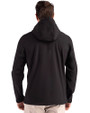 Clique Tempo Recycled Stretch Softshell Mens Hooded Jacket Black/Pure Slate Back