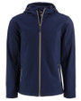 Clique Tempo Recycled Stretch Softshell Mens Hooded Jacket Dark Navy/Pure Slate Mannequin
