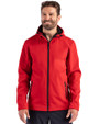 Clique Tempo Recycled Stretch Softshell Mens Hooded Jacket Red/Black Front