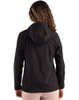 Clique Tempo Recycled Stretch Softshell Womens Hooded Jacket Black/Pure Slate Back
