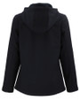 Clique Tempo Recycled Stretch Softshell Womens Hooded Jacket Black/Red Mannequin Back