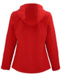 Clique Tempo Recycled Stretch Softshell Womens Hooded Jacket Red/Black Mannequin Back
