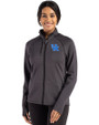 Kentucky Wildcats Cutter & Buck Peshastin Fleece Recycled Womens Full Zip Jacket Black Heather Front
