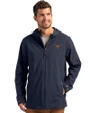Texas Longhorns Cutter & Buck Camano Everyday Stretch Recycled Mens Water Resistant Jacket Navy Blue Front