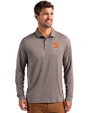 Syracuse Orange Cutter & Buck Coastline Epic Comfort Recycled Mens Long Sleeve Polo Elemental Grey Front