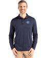 North Carolina Tar Heels Cutter & Buck Coastline Epic Comfort Recycled Mens Long Sleeve Polo Navy Blue Front