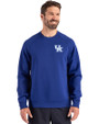 Kentucky Wildcats Cutter & Buck Roam Epic Versatility Recycled Crew Neck Mens Pullover Tour Blue Front