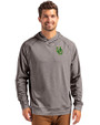 Oregon Ducks- Cutter & Buck Adapt Knit Recycled Mens Heathered Hooded Pullover Black Heather Front