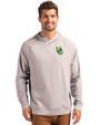 Oregon Ducks- Cutter & Buck Adapt Knit Recycled Mens Heathered Hooded Pullover Polished Heather Front