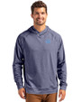 North Carolina Tar Heels Cutter & Buck Adapt Knit Recycled Mens Heathered Hooded Pullover Navy Blue Heather Front