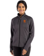 Clemson Tigers Alumni Cutter & Buck Peshastin Fleece Recycled Womens Full Zip Jacket Black Heather Front