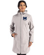 Michigan Wolverines Alumni Cutter & Buck Camano Recycled Everyday Stretch Water Resistant Womens Full Zip Jacket Polished Medium Gray Front