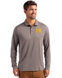 Michigan Wolverines Alumni Cutter & Buck Coastline Epic Comfort Recycled Mens Long Sleeve Polo Elemental Grey Front