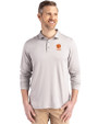 Clemson Tigers Alumni Cutter & Buck Coastline Epic Comfort Recycled Mens Long Sleeve Polo CONCRETE Front