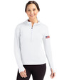 Patriotic Cutter & Buck Daybreak Eco Recycled Womens Half Zip Hoodie WH_MANN_HG 1