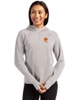 Clemson Tigers Alumni Cutter & Buck Adapt Knit Recycled Womens Heathered Hooded Pullover Polished Heather Front