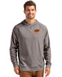 Oklahoma State Cowboys Alumni Cutter & Buck Adapt Knit Recycled Mens Heathered Hooded Pullover Black Heather Front