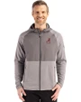 Alabama Crimson Tide Alumni Cutter & Buck Peshastin Fleece Recycled Mens Hybrid Jacket Elemental Grey Heather Front