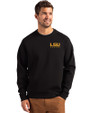 LSU Tigers Alumni Cutter & Buck Roam Epic Versatility Recycled Crew Neck Mens Pullover Black Front