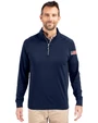 Patriotic Cutter & Buck Adapt Recycled Soft Knit Stretch  Mens Big & Tall Quarter Zip Pullover Navy Blue Mannequin