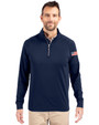 Patriotic Cutter & Buck Adapt Eco Knit Stretch Recycled Mens Big and Tall Quarter Zip Pullover NVBU_MANN_HG 1