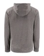 Nebraska Cornhuskers Alumni Cutter & Buck Adapt Knit Recycled Mens Heathered Hooded Pullover Black Heather Mannequin Back