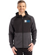 BIG 10 Conference Cutter & Buck Peshastin Fleece Recycled Mens Hybrid Jacket Black Heather Front