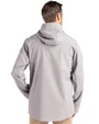 Kansas Jayhawks Alumni Cutter & Buck Camano Everyday Stretch Recycled Mens Water Resistant Jacket Polished Medium Gray Back