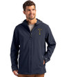 GA Tech Yellow Jackets College Vault Cutter & Buck Camano Everyday Stretch Recycled Mens Water Resistant Jacket Navy Blue Front