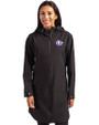 Texas Christian Horned Frogs College Vault Cutter & Buck Camano Everyday Stretch Recycled Womens Water Resistant Jacket Black Front
