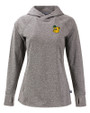 Baylor Sailor Bear College Vault Cutter & Buck Adapt Knit Recycled Womens Heathered Hooded Pullover Black Heather Mannequin