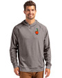 UCF Knights College Vault Cutter & Buck Adapt Knit Recycled Mens Heathered Hooded Pullover Black Heather Front