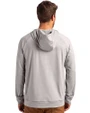Utah State Aggies College Vault Cutter & Buck Adapt Knit Recycled Mens Heathered Hooded Pullover Polished Heather Back