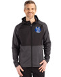 Air Force Falcons College Vault Cutter & Buck Peshastin Fleece Recycled Mens Hybrid Jacket Black Heather Front