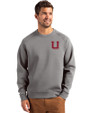 Utah Utes College Vault Cutter & Buck Roam Epic Versatility Recycled Crew Neck Mens Pullover Elemental Grey Front