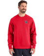 Ole Miss Rebels College Vault Cutter & Buck Roam Epic Versatility Recycled Crew Neck Mens Pullover Red Front