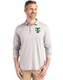 Tulane Green Wave College Vault Cutter & Buck Coastline Epic Comfort Recycled Mens Long Sleeve Polo CONCRETE Front
