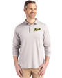 George Mason Patriots College Vault Cutter & Buck Coastline Epic Comfort Recycled Mens Long Sleeve Polo CONCRETE Front