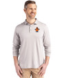 Syracuse Orange College Vault Cutter & Buck Coastline Epic Comfort Recycled Mens Long Sleeve Polo CONCRETE Front