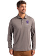 Kansas State Wildcats Wabash Vintage Cutter & Buck Coastline Epic Comfort Recycled Mens Long Sleeve Polo Elemental Grey Front