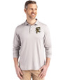 Grambling Tigers College Vault Cutter & Buck Coastline Epic Comfort Recycled Mens Long Sleeve Polo CONCRETE Front