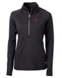 Indiana Hoosiers Cutter & Buck Adapt Eco Knit Stretch Recycled Womens Half Zip Pullover Black Mannequin