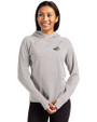 Montana State Bobcats Cutter & Buck Adapt Knit Recycled Womens Heathered Hooded Pullover Polished Heather Front