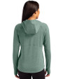 Dartmouth Big Green Cutter & Buck Adapt Knit Recycled Womens Heathered Hooded Pullover Hunter Heather Back