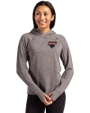 Clark Atlanta Panthers Cutter & Buck Adapt Recycled Soft Knit Stretch Womens Hooded Pullover Black Heather Front