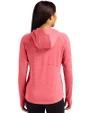 Nebraska Cornhuskers Cutter & Buck Adapt Knit Recycled Womens Heathered Hooded Pullover Cardinal Red Heather Back