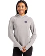 Kansas State Wildcats Cutter & Buck Adapt Recycled Soft Knit Stretch Womens Hooded Pullover Polished Heather Front