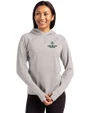 Colorado State Rams Cutter & Buck Adapt Knit Recycled Womens Heathered Hooded Pullover Polished Heather Front